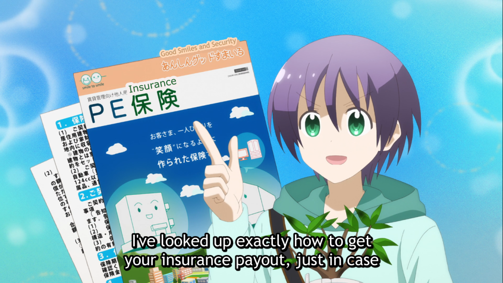 Nasa tells his research on insurance claims (Tonikaku Kawaii)